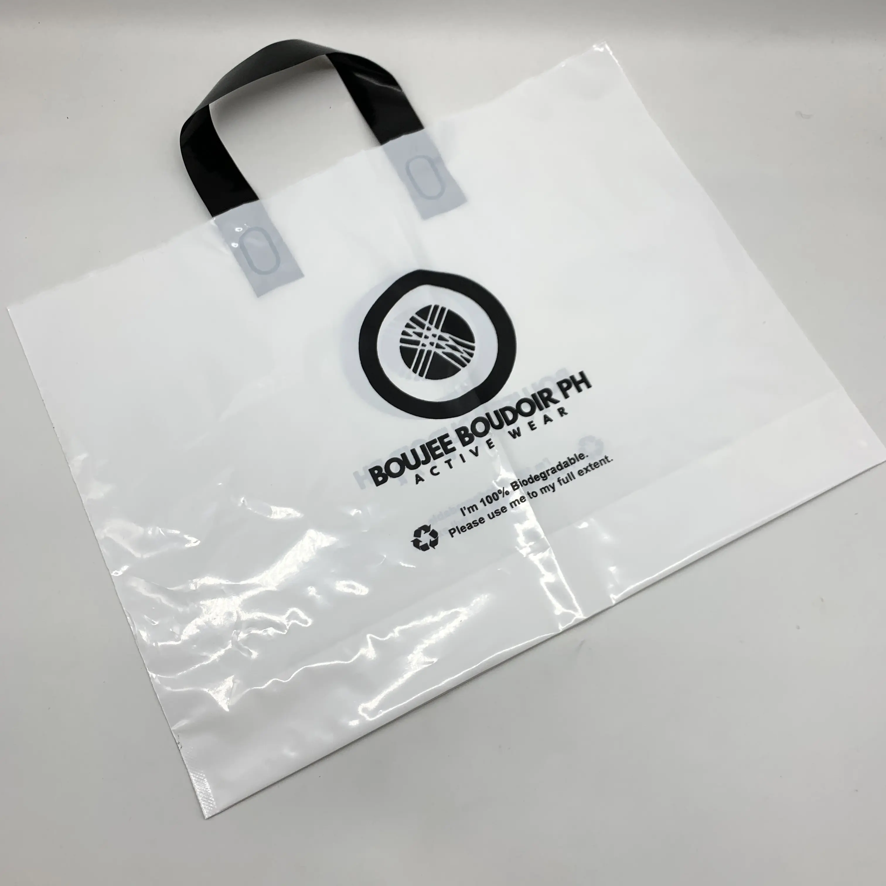Reusable print logo PE Plastic tote Bag Shopping clothing