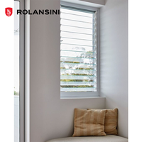 Fenêtre à persiennes en verre trempé avec cadre en aluminium Rolansini, norme australienne AS2047, pour balcon