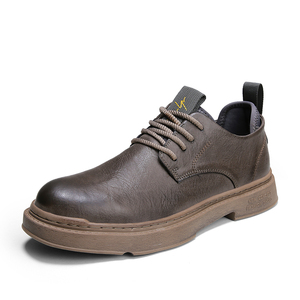 Bottes basses pour hommes, nouveau style 2024, pour chaussures décontractées, à lacets avant, semelle extérieure en caoutchouc, rehaussantes, style britannique - Product Image 2