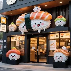 Statue géante de <span class=keywords><strong>sushi</strong></span> en fibre de verre, modèle Nigiri simulé, finition brillante et résistante aux UV, pour affichage commercial en rue alimentaire, ultra-réaliste - Product Image 3