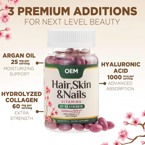 Capsules molles de vitamines pour <span class=keywords><strong>cheveux</strong></span> pour femmes, best-seller OEM, meilleures vitamines pour la repousse des <span class=keywords><strong>cheveux</strong></span>, multivitamines, <span class=keywords><strong>biotine</strong></span>, croissance des <span class=keywords><strong>cheveux</strong></span>, des <span class=keywords><strong>ongles</strong></span> <span class=keywords><strong>et</strong></span> de la peau - Product Image 5
