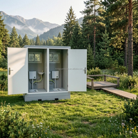 Cabine de toilettes modulaire moderne à deux postes pour extérieur, en kit, pour parcs et camping