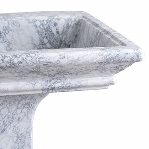 Poulars Wholesale Luxury lavabo autoportant en pierre naturelle et marbre Arabescato Corchia, avec piédestal en pierre artificielle - Product Image 3