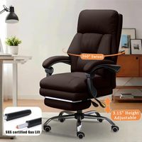 Chaise de bureau exécutive moderne, personnalisable en usine, design contemporain, réglable, en cuir, tissu maillé et métal, pour usage domestique