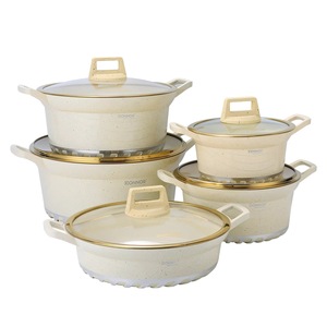 Batterie de cuisine à fond turbine à chauffage rapide, <span class=keywords><strong>10</strong></span> pièces, comprenant des casseroles à soupe 20/24/28/32CM et une poêle peu profonde 28CM, base universelle, gain de place - Product Image 2
