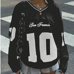 Le donne su misura stampano le maglie di Streetwear Hockey Hiphop Tshirt ricamo Patch lettera logo squadra Hockey su ghiaccio maglie uniformi per gli uomini - Product Image 2