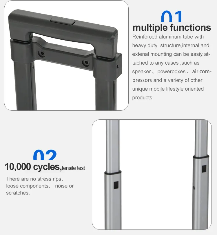 Estensione staccabile pieghevole in alluminio borsa per bagagli oem pezzi di ricambio trolley telescopico maniglia retrattile per valigia