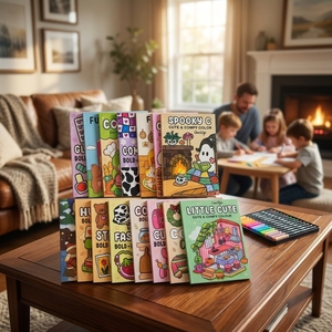 Collection de livres de coloriage Funny Kitty Memes avec reliure spirale, impression UV, style Internet tendance, mignon et confortable - Product Image 1