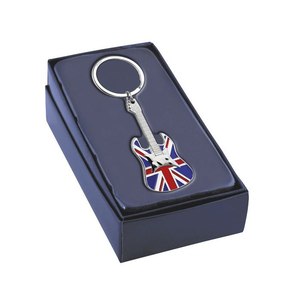 Llavero con Logotipo Personalizado con Guitarra y Reino Unido Abridor de Botellas Metálico con Diseño de Bandera para Hoteles y Negocios - Product Image 3