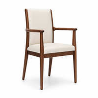 Chaise de salle à manger moderne en bois, fauteuil rembourré, siège beige, ton noyer, mobilier pour salle à manger, café, hôtel