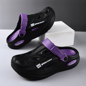 Beice Men's Crocs Summer Outdoor Thick Soled Durable <b>Closed</b> <b>Toe</b> <b>Sandals</b> EVA Non Slip Breathable Beach Shoes - Product Image 2
