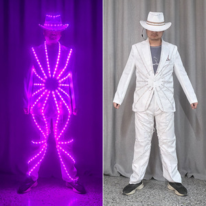Traje Colorido para Hombre, Disfraz para Actuaciones en Escenario, Servicio de Vino en <span class=keywords><strong>Discotecas</strong></span>, Espectáculos, Ropa de Entretenimiento para Bares, 100% Poliéster - Product Image 4