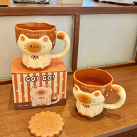 Mug à café en céramique en forme de chat siamois mignon, grande capacité, tasse à boire pour la maison, cadeau d'anniversaire pour femmes