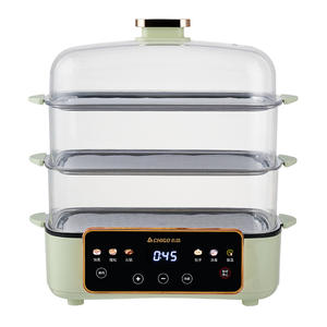 Cuiseur vapeur électrique Chigo à trois niveaux, 10 L, en acier inoxydable, avec minuterie automatique pour la préparation du petit-déjeuner - Product Image 1