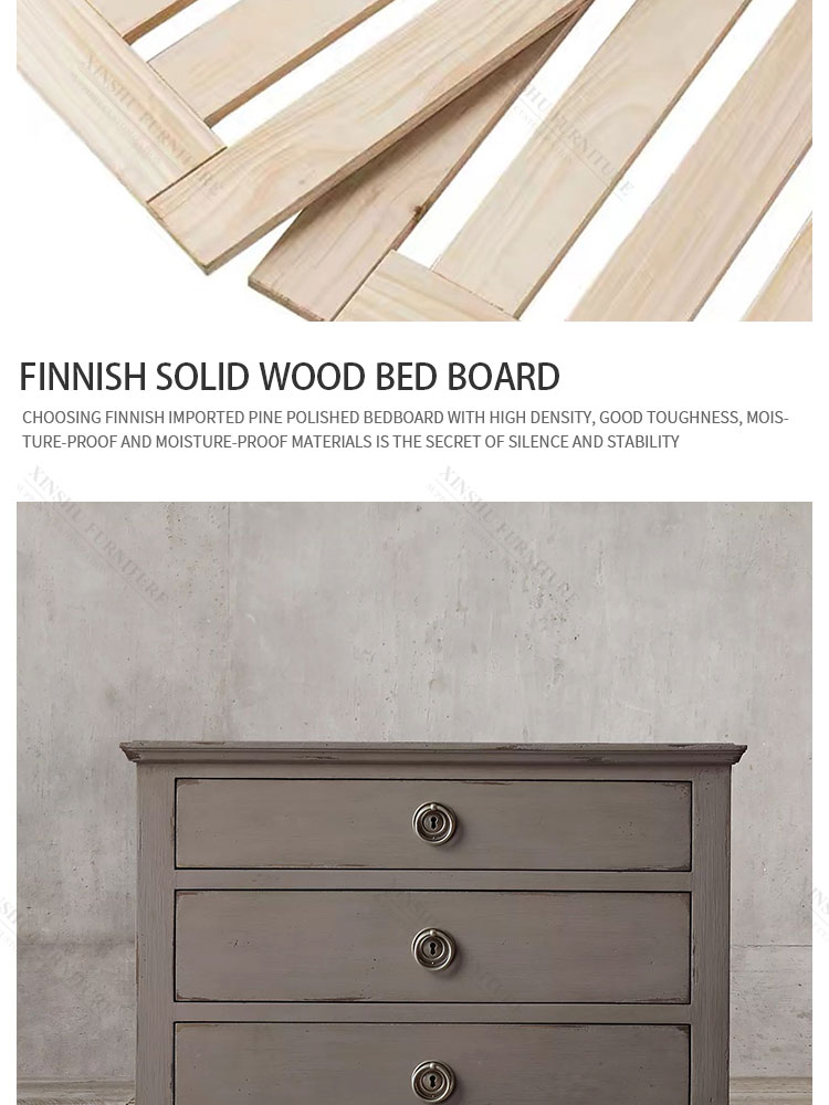 american country top quality long lasting luxury nordic double king bed french retro 1.98m custom  bedroom solid wood bed
