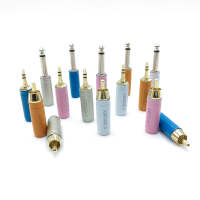 ABCCABLS Cable de Audio Profesional de 5 Colores con Conectores RCA de Aleación de Aluminio de 6.35mm/3.5mm y Contactos Chapados en Oro para Estudio y Escenario