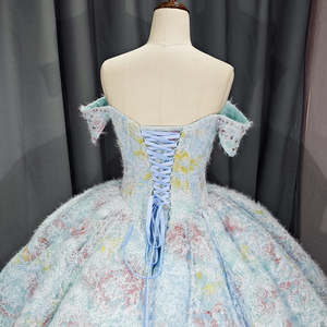 Jancember DY6737 Classique Hors Épaule Paillettes Empire Robe De Bal Quinceanera Robes - Product Image 6