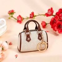 Dompet Mini untuk Wanita dengan Penutup Ritsleting Bahan PU Serbaguna Dompet Koin Fashion Tas Penyimpanan Earphone Tas Kecil