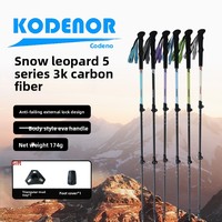 Tongkat Trekking 3-bagian dari Aluminium Alloy dan Serat Karbon Kedenuo, Teleskopik Ultra-ringan, Dapat Dilipat dan Disesuaikan untuk Pria