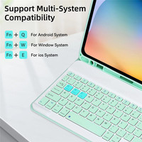 Pour Samsung Galaxy Tab, Étui Housse avec Clavier Sans Fil, Magnétique en Cuir, Compatible avec A9 A7 S8 S10 Lite S9 FE Plus, Tailles 10 et 12 Pouces, Android