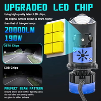 AILECAR NCX4 H4 Lente de Proyector Mini Bi-LED Plug and Play con Válvula Solenoide y Controlador Externo 20000LM 190W 6500K Ajuste Universal