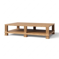 Étagère de rangement à deux niveaux, table basse en bois massif sur mesure, table de salon intérieure