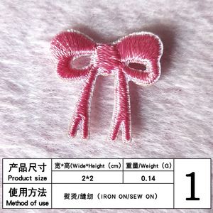 Patch brodé mignon en forme de nœud, thermocollant/auto-adhésif, 1,5 cm, pour étiquette de bagage et décoration de sac - Product Image 4