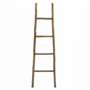 Luckywind Custom Rustieke Boerderij Natuurlijke 4 Ft Decoratieve Schilder Houten Muur Deken Ladder