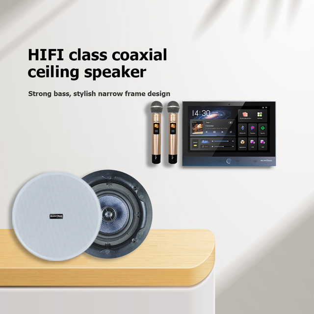 PW7830K+FCR53 7inch HD Touch Screen Wifi Smart Home Audio Karaoke System Multi Zone Amplifier Speaker With Microphone