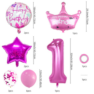 Juego de globos personalizados decoraciones para fiesta de <span class=keywords><strong>feliz</strong></span> <span class=keywords><strong>cumpleaños</strong></span> número globo de aluminio con corona globo de papel de aluminio decoraciones para fiesta - Product Image 5