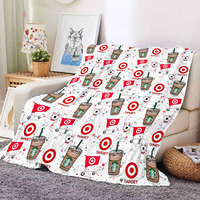 1000 Desain Kartun Makanan Kopi Minuman Toko Cetak Selimut Flanel Fleece Kustom Lembut Hangat Nyaman Selimut Lempar Tempat Tidur Sofa Selimut Perjalanan