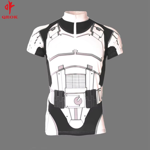 サイクリングジャージー、自転車服カスタムホワイトスポーツウェア100% ポリエステルユニセックスシャツ & トップス大人のためのカスタマイズされたロゴ印刷 - Product Image 3