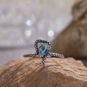 แหวนเงินแท้ S925 ประดับพลอยสีธรรมชาติ สไตล์เรโทร<span class=keywords><strong>ไทย</strong></span> สำหรับผู้ชายและผู้หญิง แหวนคู่รัก ลายงู แหวนนิ้วชี้ ดีไซน์เฉพาะตัว หรูหราเบาๆ - Product Image 5