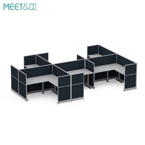 Modern High Quality Wooden Office <b>Workstations</b> 2/4/6 Seat Computer <b>Desk</b> Partition Open Working Area Metal Office Table Home Use - Product Image 3