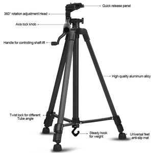 Stable 1.3m Portable Phone Live Selfie Trépied <span class=keywords><strong>DV</strong></span> SLR Camera Stand - Product Image 4