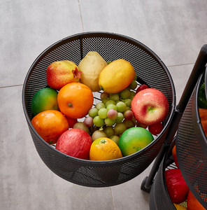 Multi Layer Rotatable <strong>Kitchen</strong> Storage <strong>Rack</strong> Movable Round Design for Home Floor Standing Fruit <strong>Vegetable</strong> Basket Storage - Product Image 2
