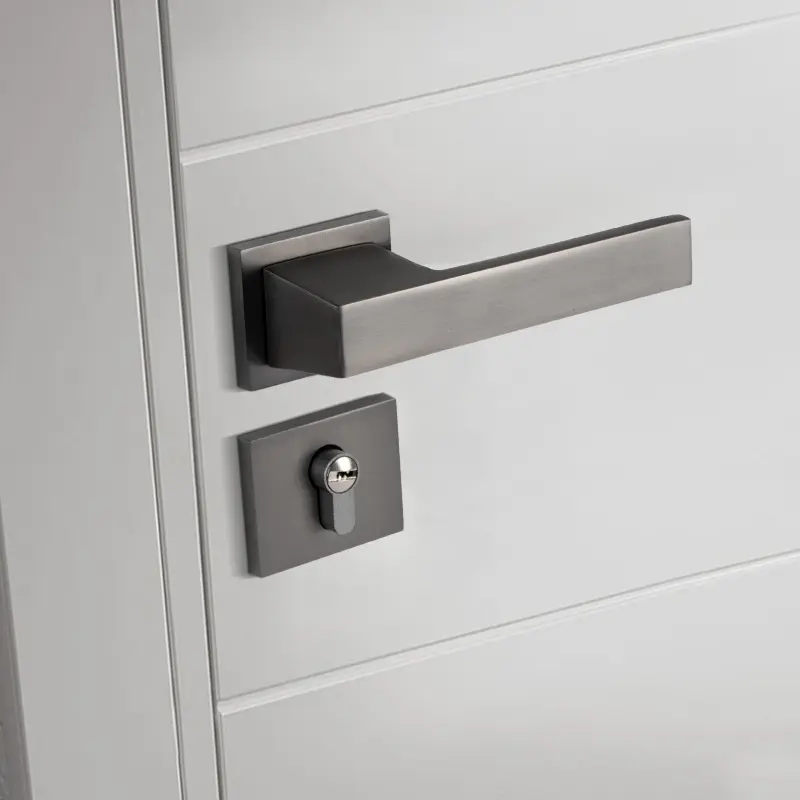 Tuas Harga Pabrik Cepat Terbuka Privasi Escape Lockset Tombol Pintu Interior Persegi Matt Hitam Kenop Pintu Pegangan Pintu