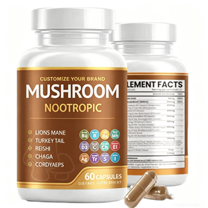 Complément alimentaire pour le cerveau, capsules de champignons Lion's Mane, Cordyceps et Reishi, 60 unités, fourni par l'usine - Product Image 1