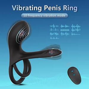 Anneau de verrouillage du sperme jouets sexuels masculins télécommande anneau de verrouillage électrique de sperme Stimulation en silicone Couples partager anneau vibrant - Product Image 6