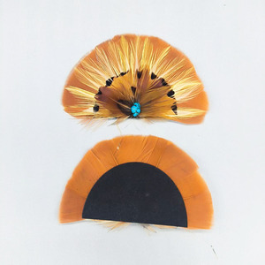 Vendita calda a forma di ventaglio <span class=keywords><strong>cappello</strong></span> di piume decorazione di piume artigianato naturale colorato piuma Fanshaped per cappelli vestito stoffa decorazione - Product Image 2