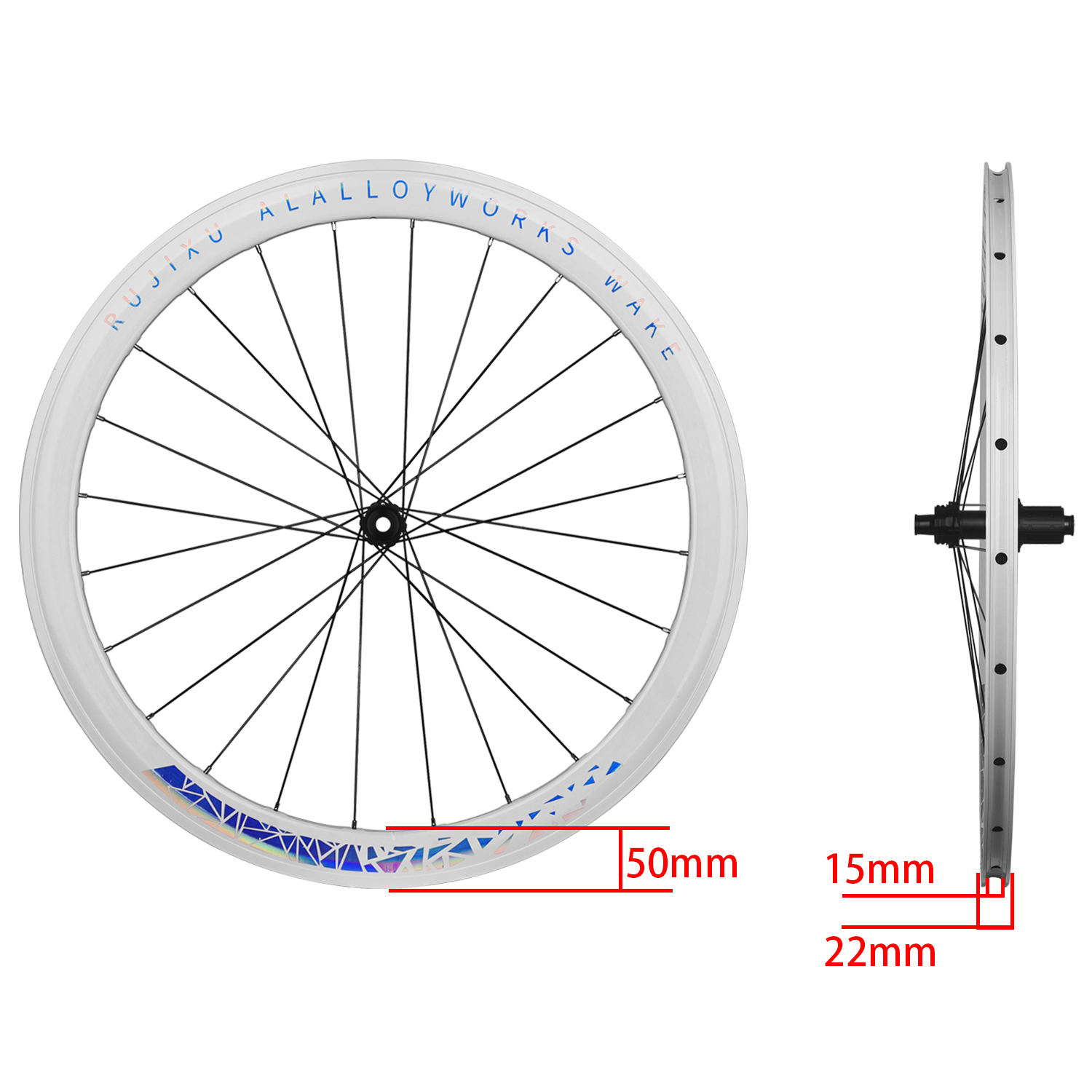 Rujixu 700C 36Tラチェット50mmクリンチャーアルミ合金自転車ホイール