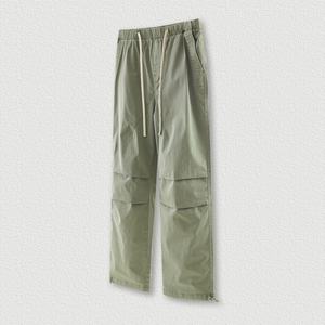 Pantalon cargo décontracté pour homme de haute qualité, coupe droite, avec logo personnalisé, taille mi-haute, délavage coloré, tissu 100 % coton - Product Image 1