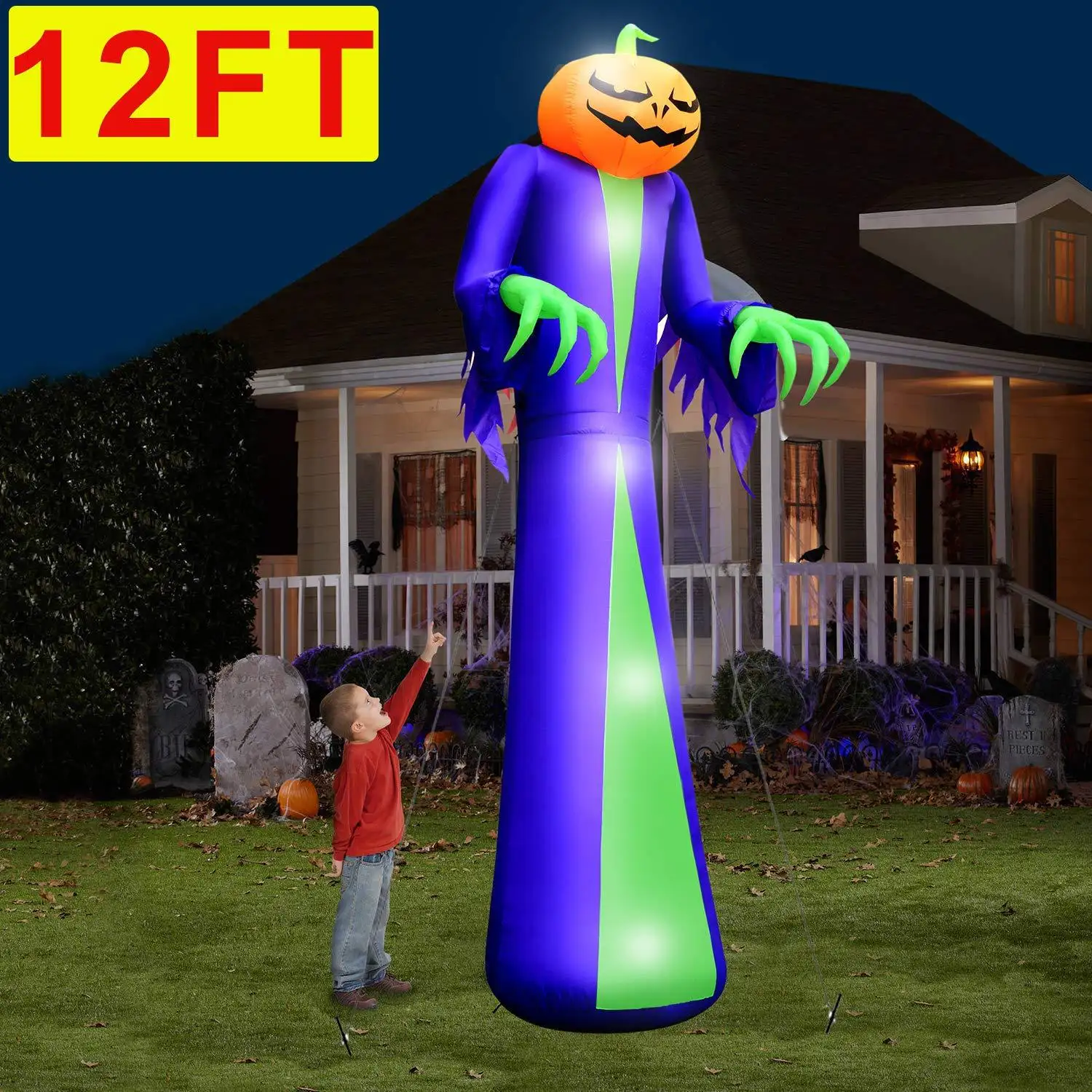 Hot selling funny walking Cute pumpkin children's Halloween costumes inflatable suits for party