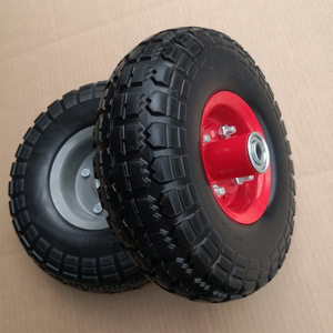 Pneus pleins 13x4.50-4 en mousse PU, type à trous de fixation, durables pour chariots à main - Product Image 1
