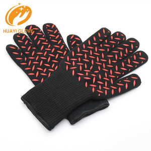 Guantes largos estampados de algodón y silicona resistentes a altas temperaturas para barbacoa, soporte para olla para horno, Guantes <span class=keywords><strong>Asador</strong></span> Parrilla - Product Image 1