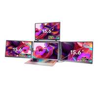 Monitor Portátil Triple de 15.6 Pulgadas IPS FHD, Extensor de Monitor para Laptop, Ultra Delgado y Plegable para Trabajo Remoto
