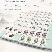 (Stock sous copyright) Fourniture de jeux de Mahjong américains pour le commerce extérieur, style antique clair, en carton acrylique de style américain