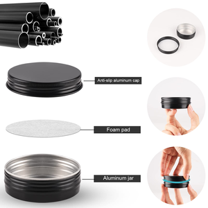 Various Sizes Black Round Aluminum Cosmetic Containers Aluminum Jars with Screw Lid Metal Empty Aluminum <b>Tins</b> <b>Storage</b> Travel <b>Tin</b> - Product Image 3