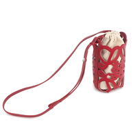 Sac seau pour femme en cuir découpé au laser, mini pochette à cordon, sac à main avec bandoulière réglable, 4 couleurs, vente en gros, personnalisation OEM, direct usine
