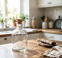 Stoples Kaca Transparan Food Grade 125ml Dengan Tutup Kayu, Botol Penyimpanan Kedap Udara untuk Teh, Permen, Biji-bijian, Bumbu, Kue Kering, Cokelat